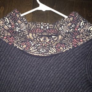 Anthropologie Sweaters - Navy sweater. Neck is loose turnover. Anthropologie Sweaters - Navy sweater. Neck is loose turnover.
